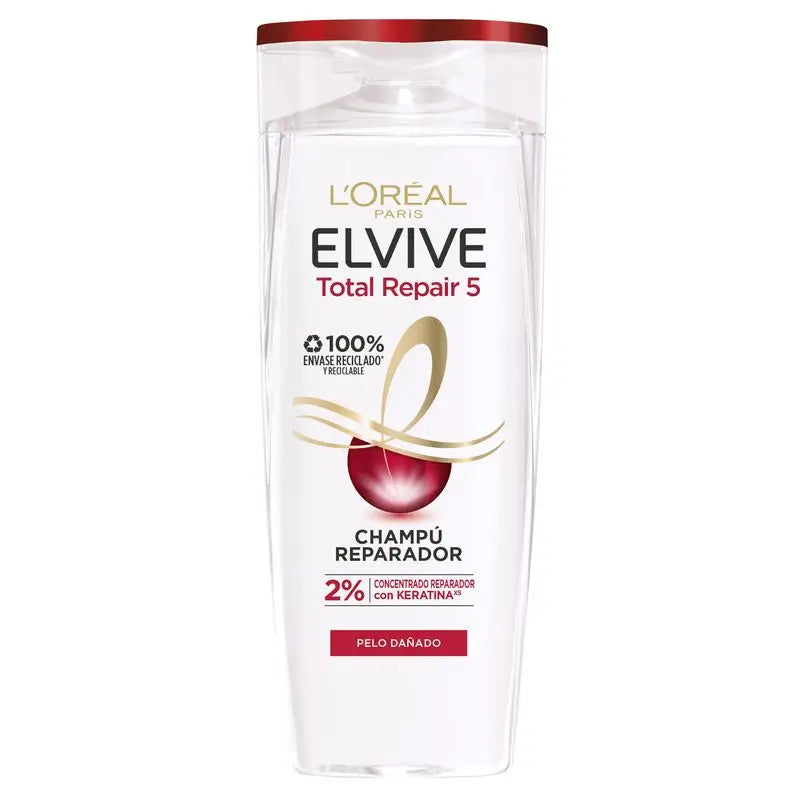 L'Oréal Paris Elvive Total Repair 5 Repair Shampooing pour cheveux abîmés 380 Ml