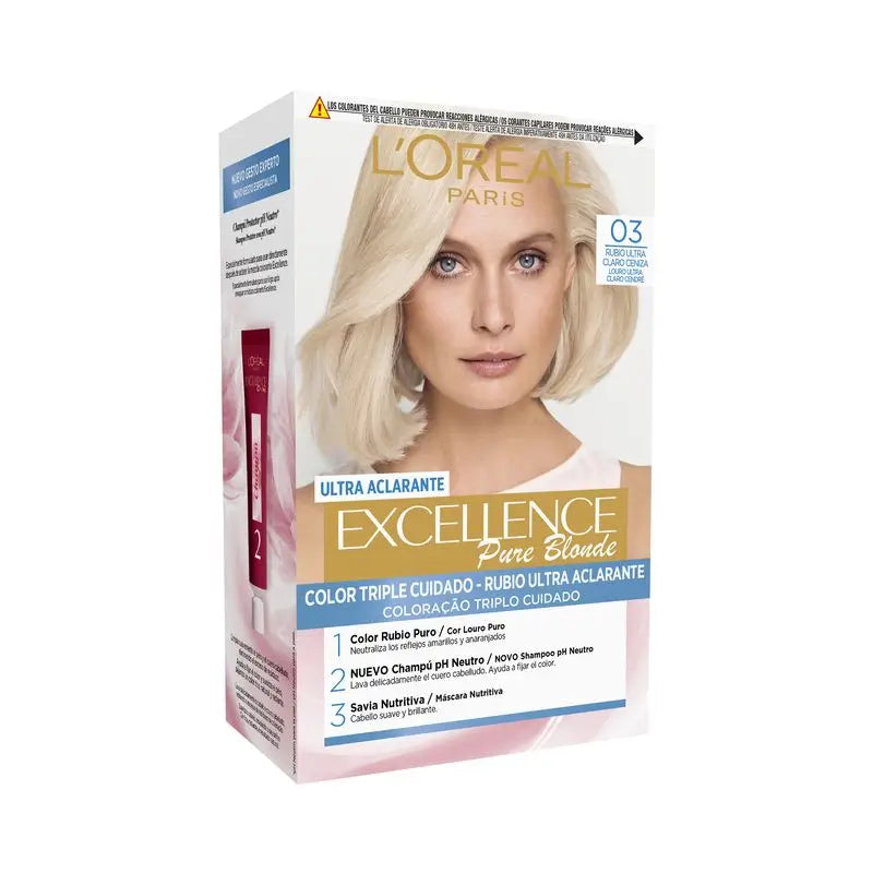 L'Oréal Paris Excellence Pure Blonde Ultra-Lightening - Teinte 03 Blond cendré ultra clair