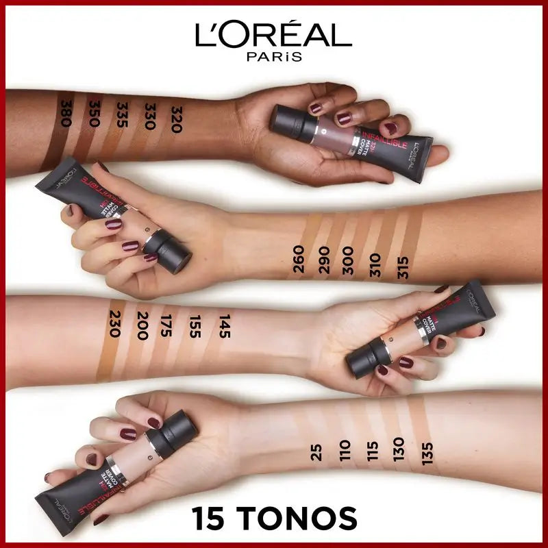 L'Oréal Paris Infallible 32H Matte Cover Matte Base 300 Ambre 30Ml Avec Niacinamide, Spf25, Résistant à l'eau