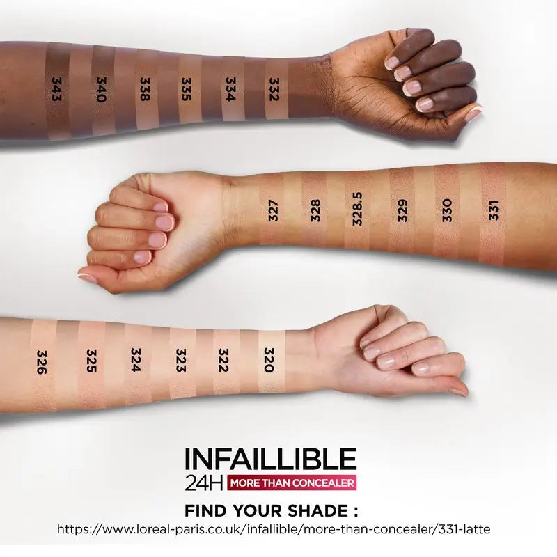 L'Oréal Paris Infallible More Than Concealer Anti-cernes, teinte 325 Bisque/Bisque, 11 Ml