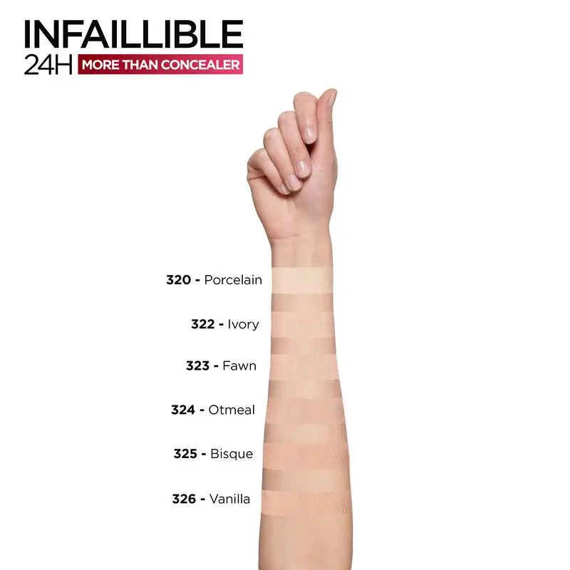 L'Oréal Paris Infallible More Than Concealer Anti-cernes, teinte 325 Bisque/Bisque, 11 Ml