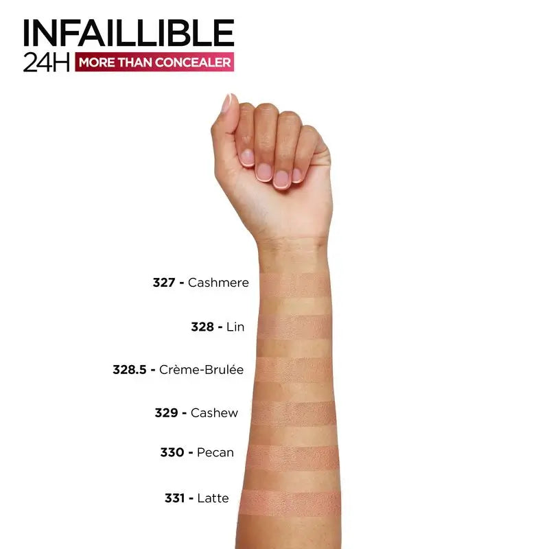 L'Oréal Paris Infallible More Than Concealer Anti-cernes, teinte 331 Latte/Café Au Lait, 11 ml