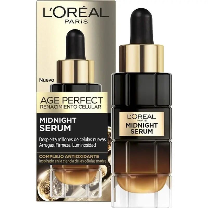 L'Oréal Paris Midnight Serum Age Perfect Cellular Revival, avec complexe antioxydant, sérum de nuit pour le visage
