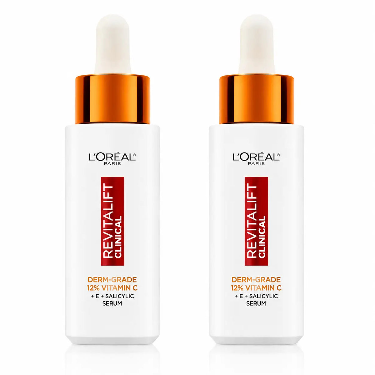 L'Oréal Paris Revitalift Clinical Serum [Wrinkle-Tone-Pores] Avec 12% de vitamine C pure + vitamine E + acide salicylique, pack 2