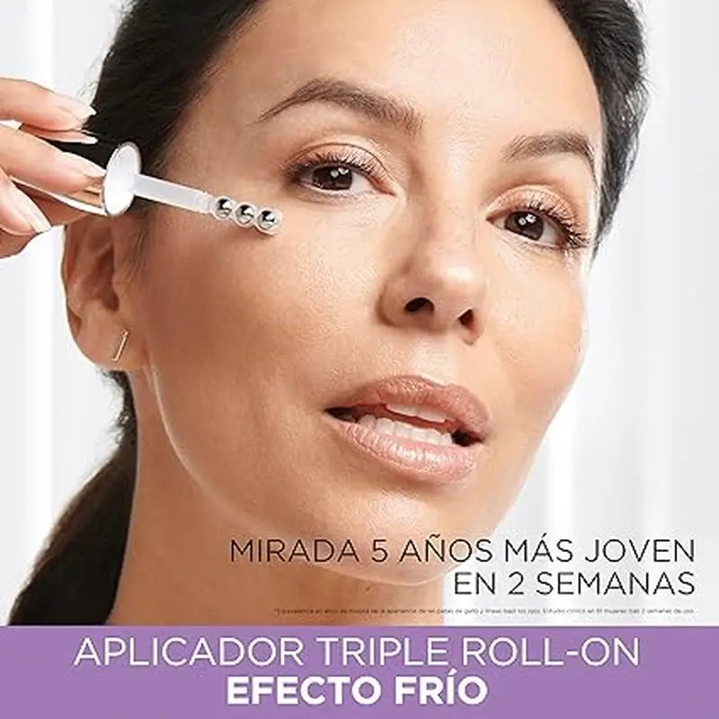 L'Oréal Paris Revitalift Filler Eye Serum : 2.5% Hyaluronic Acid & Caffeine, Triple Roll-On