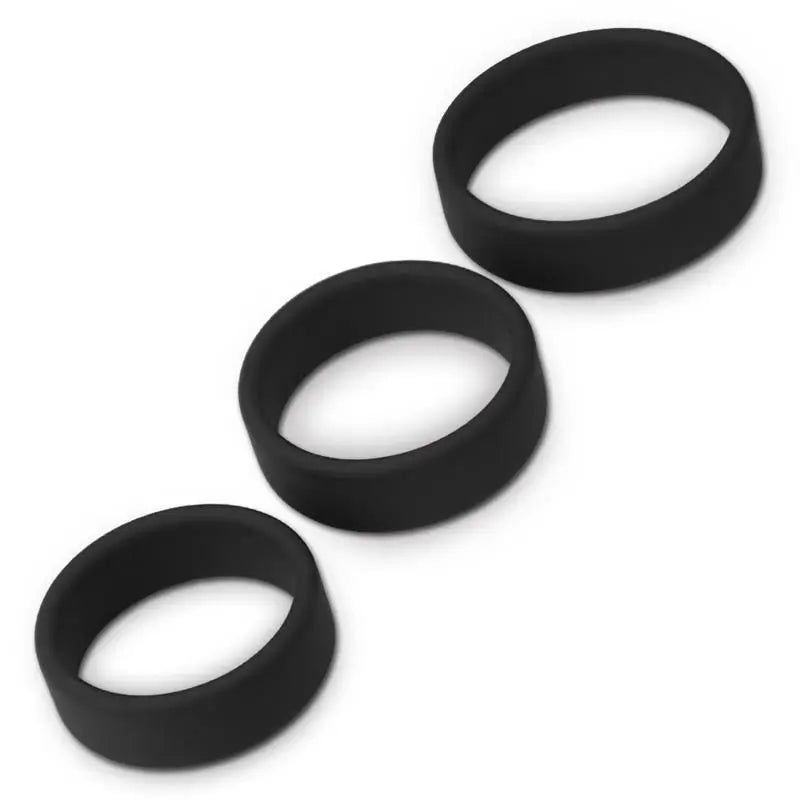 Lovetoy 3 Pack de 3 anneaux de pénis Power Ring noirs