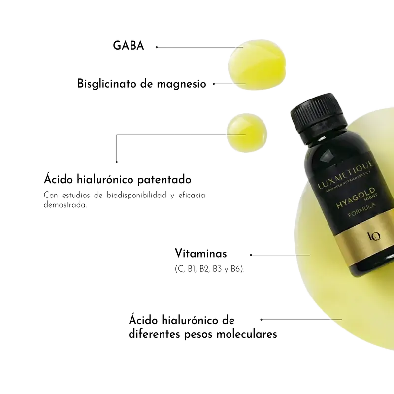 Luxmetique Hyagold Night Formula 15 flacons 15 flacons à boire x 30ml