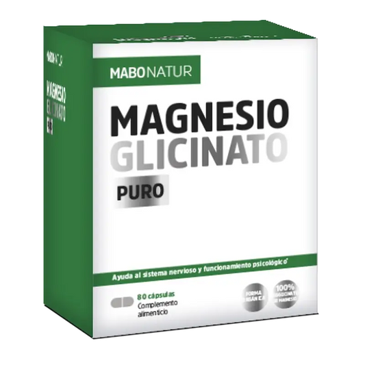 Mabonatur Glycinate de Magnésium, Pur, 80 gélules