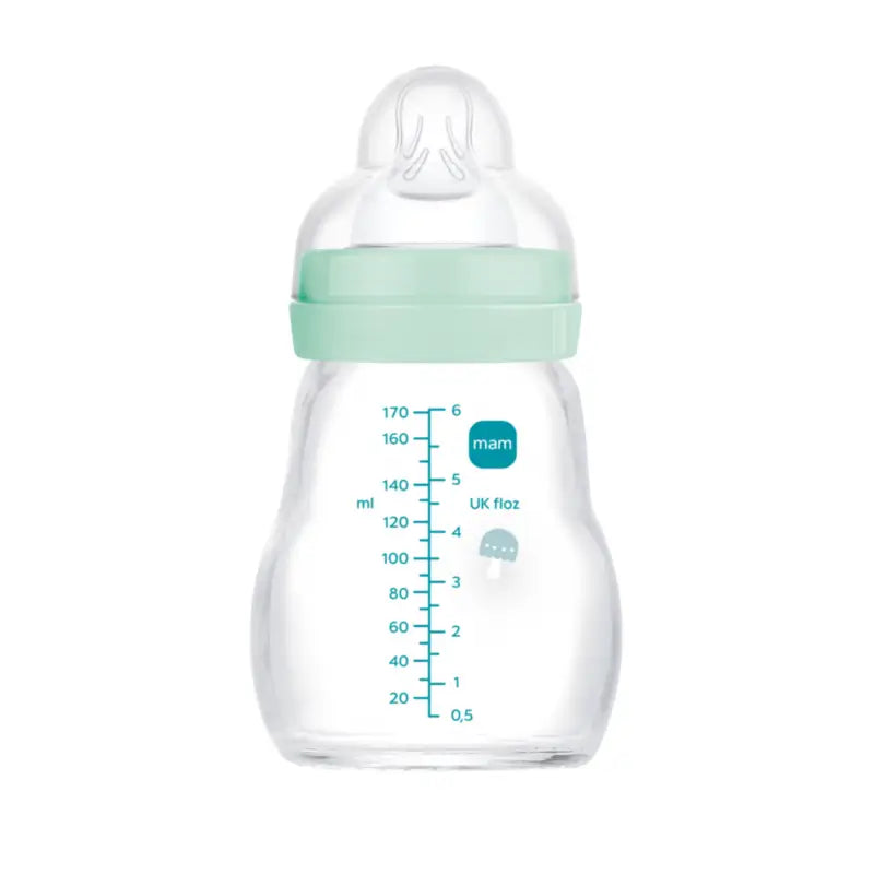 Mam Baby Biberon Crystal Feel Good Bleu mat, 170Ml