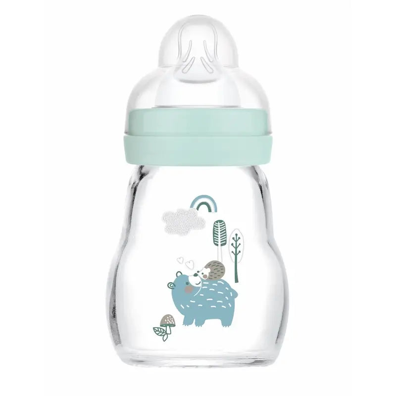 Mam Baby Biberon Crystal Feel Good Bleu mat, 170Ml