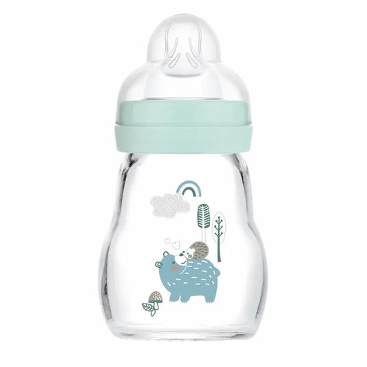 Mam Baby Biberon Crystal Feel Good Bleu mat, 170Ml