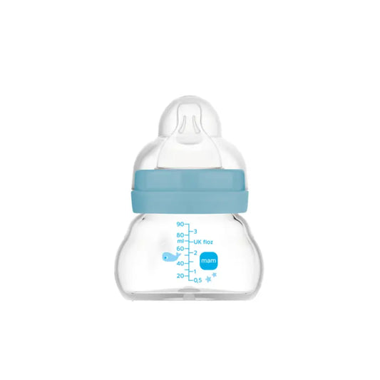 Mam Baby Biberon Crystal Feel Good Bleu mat, 90Ml