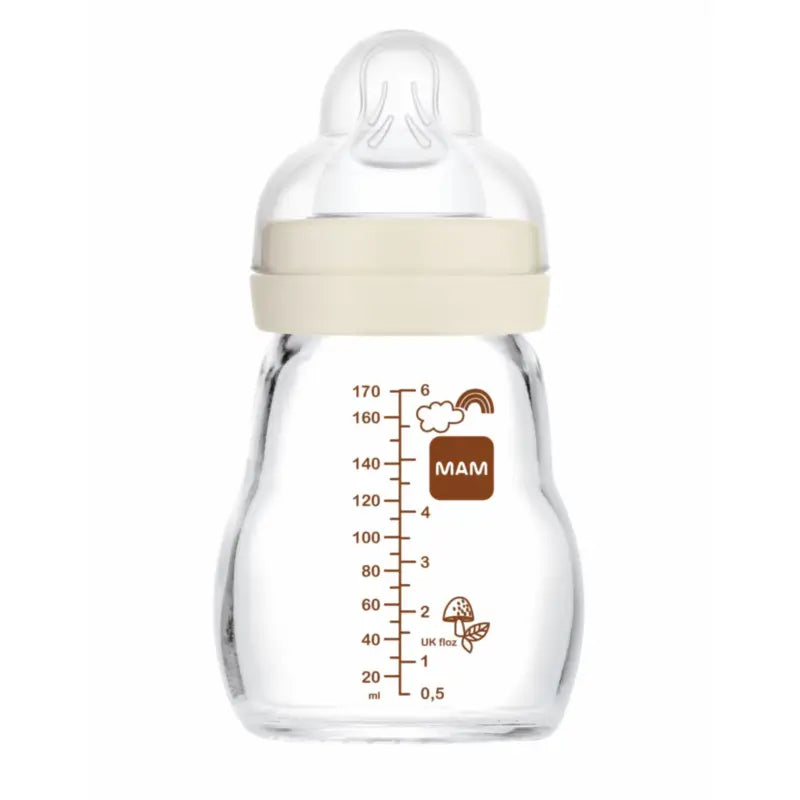 Mam Baby Baby Baby Baby Bottle Crystal Feel Good Neutral Matt, 170Ml