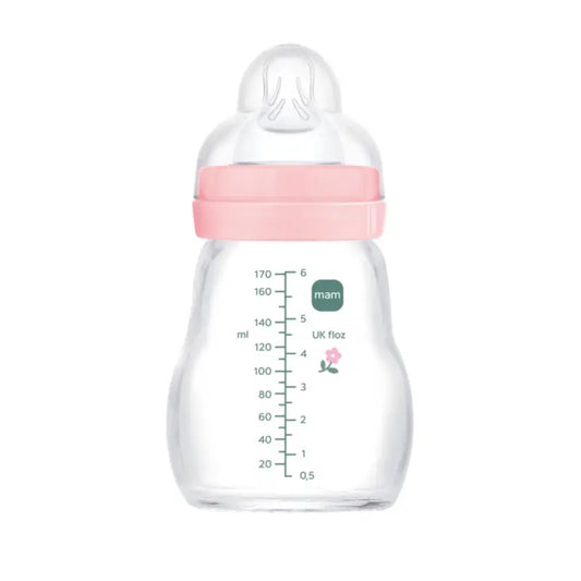 Biberon Mam Baby Crystal Feel Good Matt Pink, 170 ml