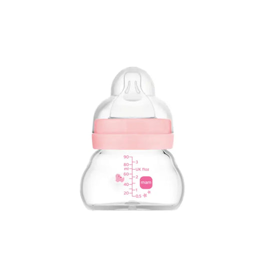Mam Baby Feel Good Bouteille en verre rose mat, 90 ml