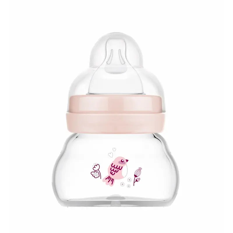 Mam Baby Feel Good Bouteille en verre rose mat, 90 ml