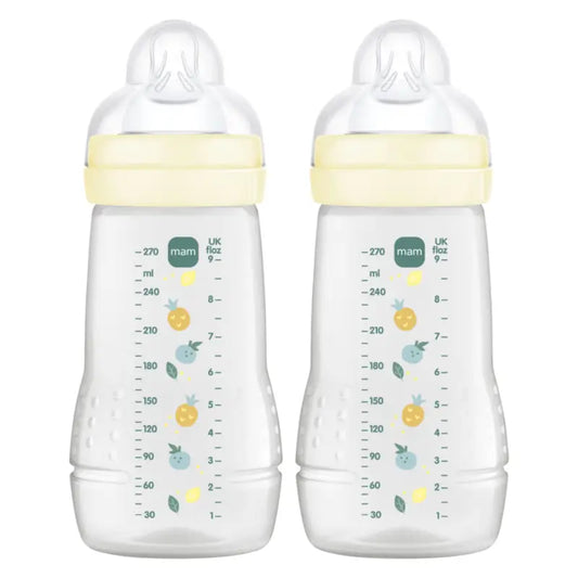 Mam Baby Easy Active Biberon Neutre Brillant, 2X270Ml