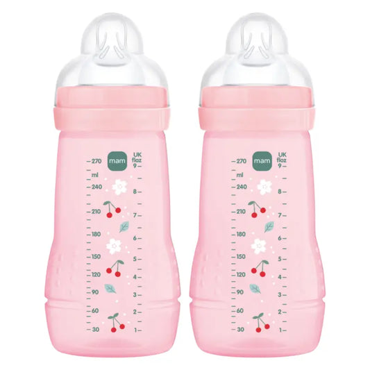 Mam Baby Easy Active Biberon rose vif, 2X270Ml