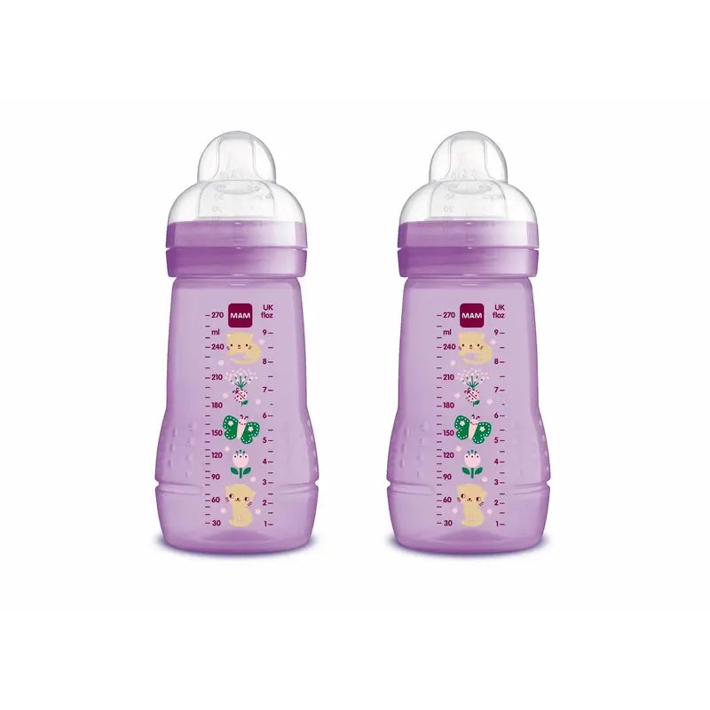 Mam Baby Easy Active Biberon rose vif, 2X270Ml