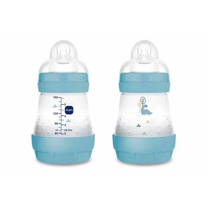 Mam Baby Easy Start Biberon anti-colique Bleu mat, 2X160Ml