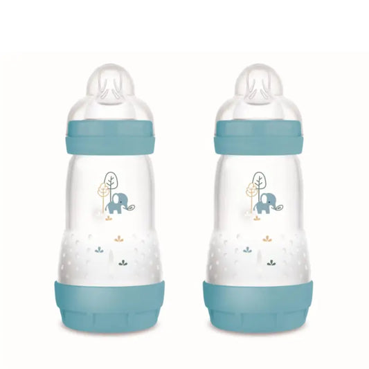 Mam Baby Easy Start Biberon anti-colique Bleu mat, 2X260Ml