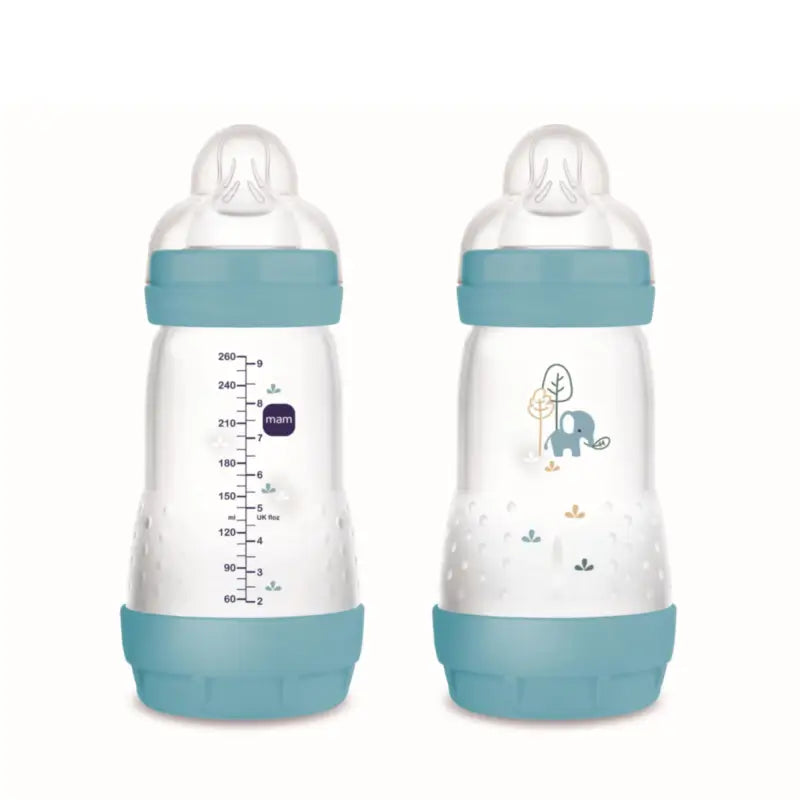 Mam Baby Easy Start Biberon anti-colique Bleu mat, 2X260Ml