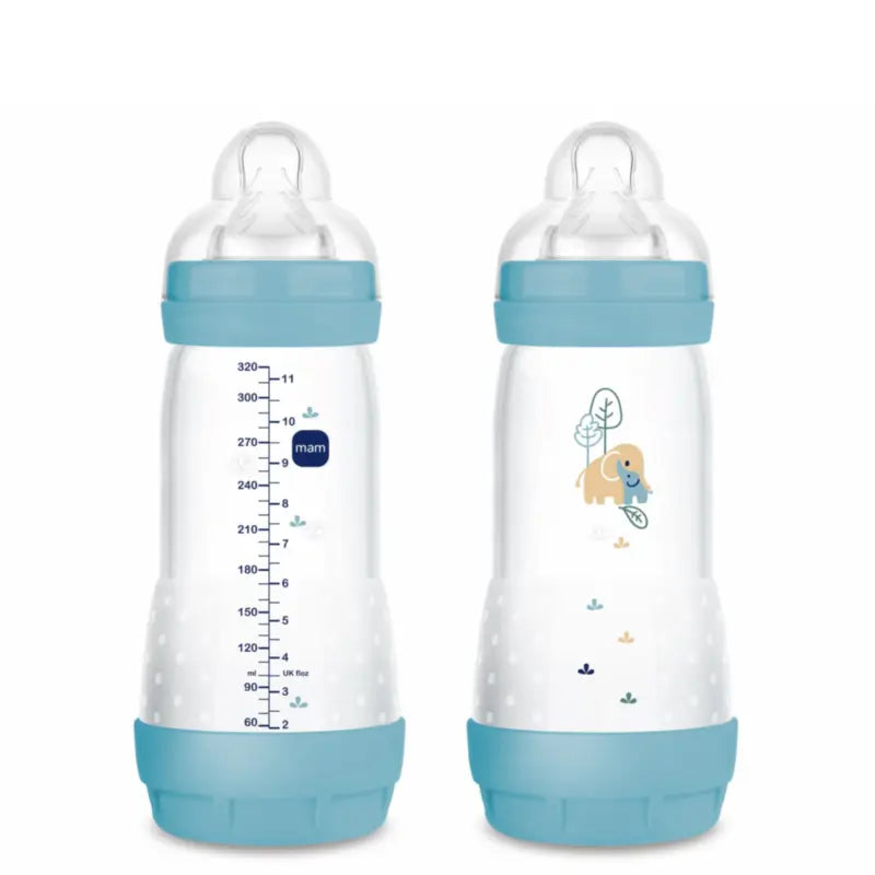 Mam Baby Easy Start Biberon Anti-Colique Bleu Mat, 2X320Ml