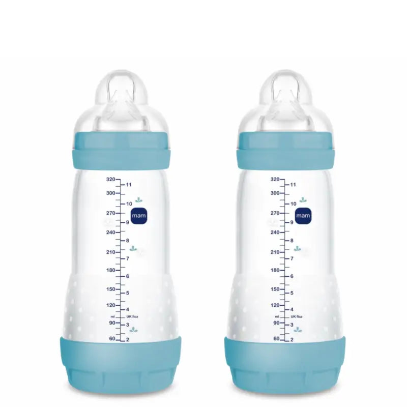 Mam Baby Easy Start Biberon Anti-Colique Bleu Mat, 2X320Ml