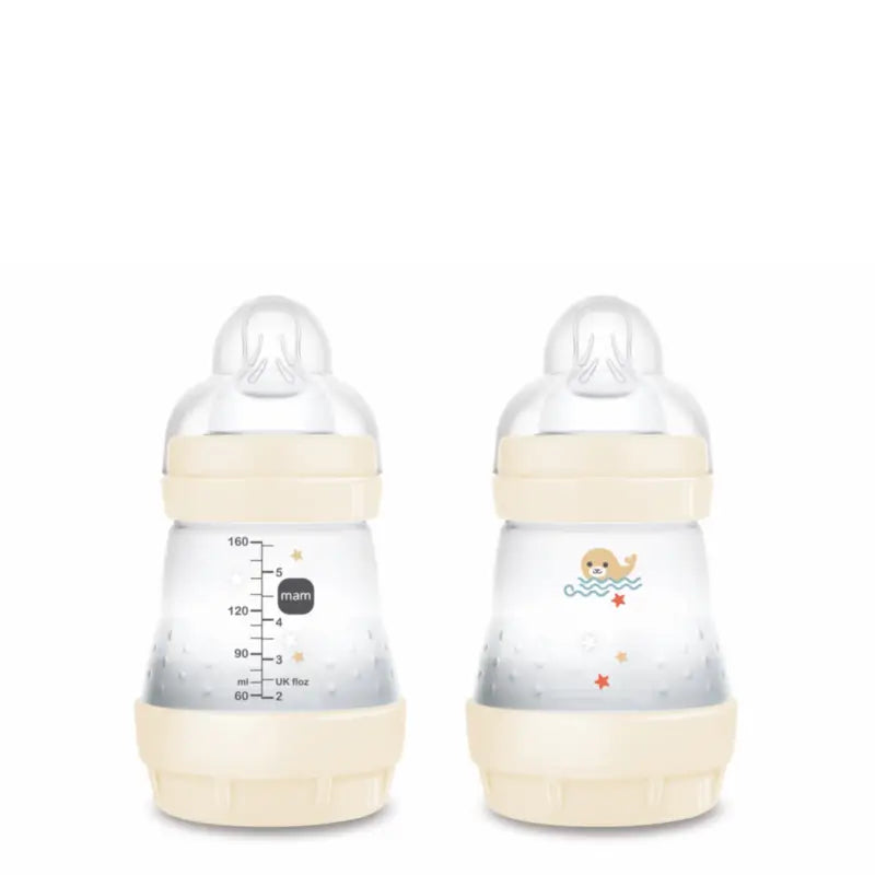 Mam Baby Easy Start Biberon neutre anti-colique brillant, 2X160Ml