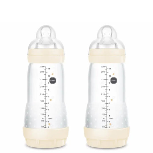 Mam Baby Easy Start Biberon neutre anti-colique brillant, 2X320Ml