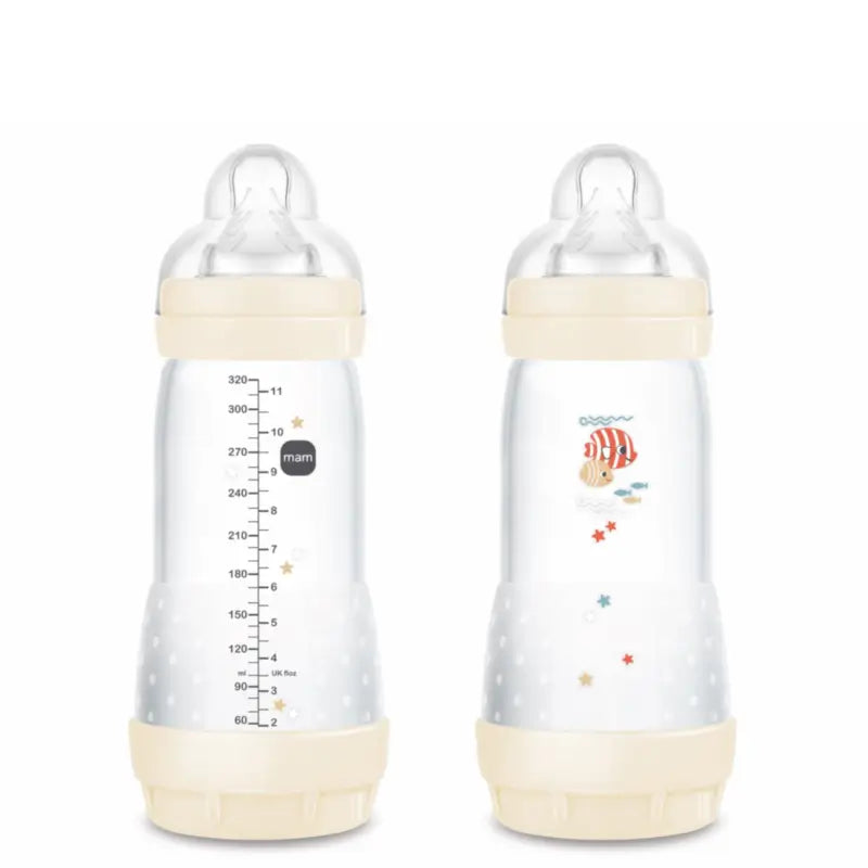 Mam Baby Easy Start Biberon neutre anti-colique brillant, 2X320Ml