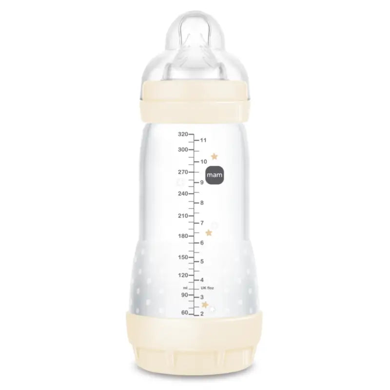 Mam Baby Easy Start Biberon neutre anti-colique brillant, 320 ml