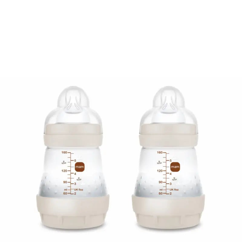 Mam Baby Easy Start Biberon Anti-colique Neutre Mat, 2X160Ml