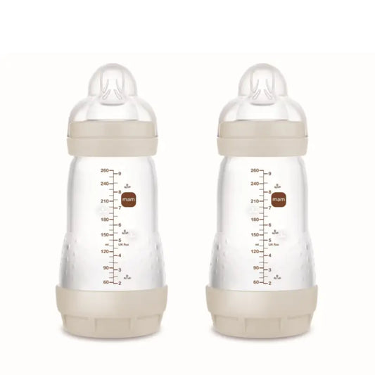 Mam Baby Easy Start Biberon Anti-Colique Neutre Mat, 2X260Ml