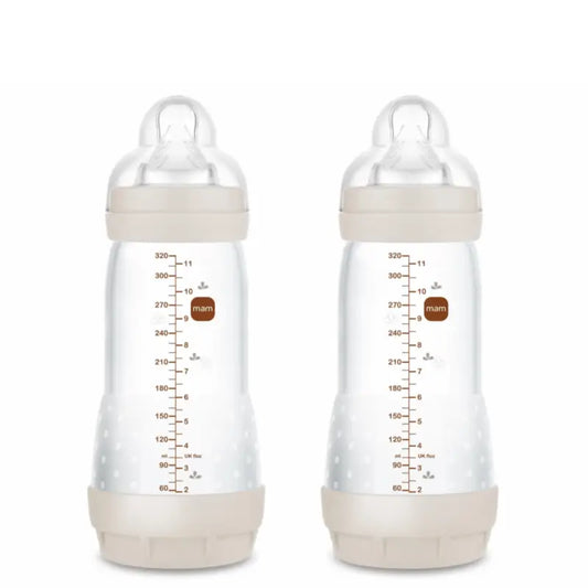 Mam Baby Easy Start Biberon Anti-colique Neutre Mat, 2X320Ml