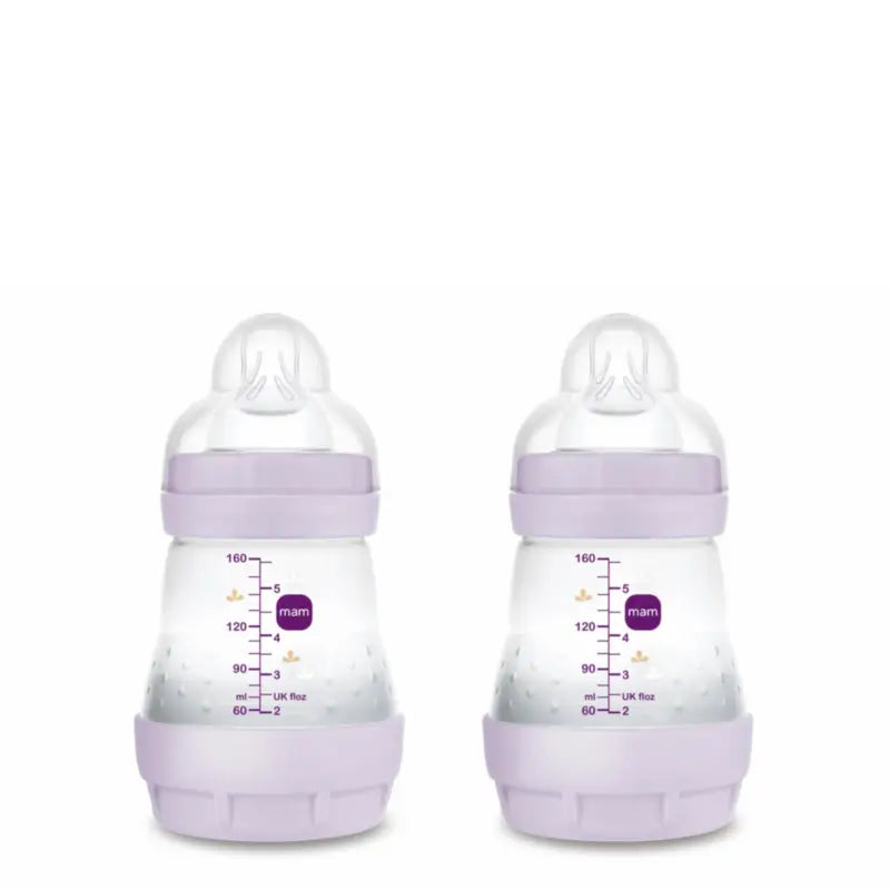 Mam Baby Easy Start Biberon Anti-Colique Rose Mat, 2X160Ml