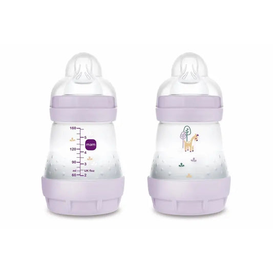 Mam Baby Easy Start Biberon Anti-Colique Rose Mat, 2X160Ml