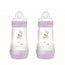 Mam Baby Easy Start Biberon Anti-Colique Rose Mat, 2X260Ml