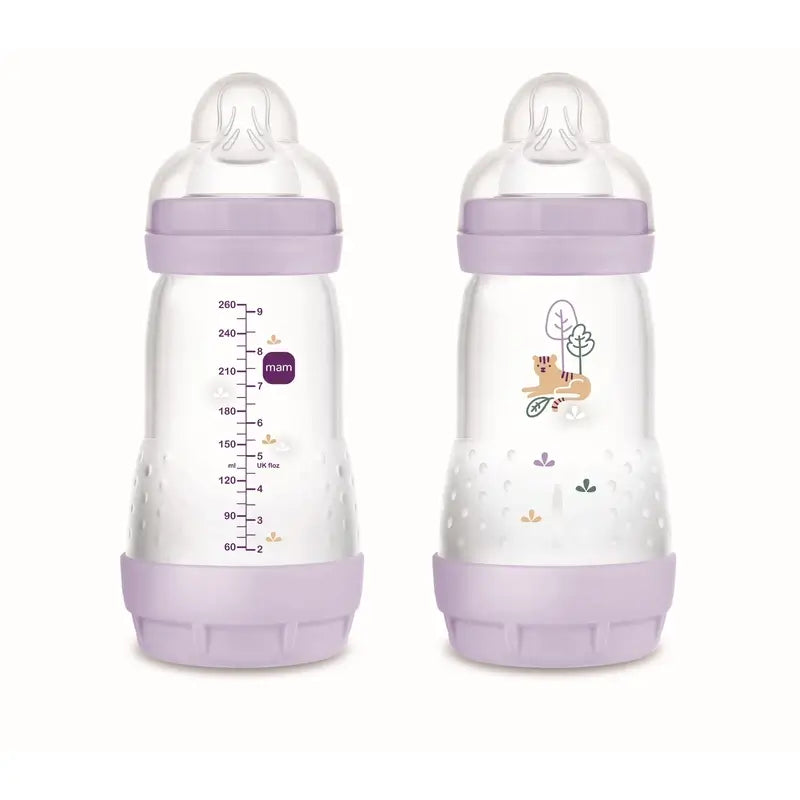 Mam Baby Easy Start Biberon Anti-Colique Rose Mat, 2X260Ml