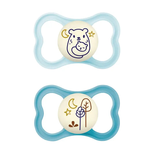 Mam Baby Sucette Air Night Silicone Bleu +16M, 2 unités