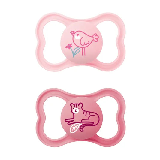 Mam Baby Sucette Air Silicone Pink Animal +6M, 2 Unités