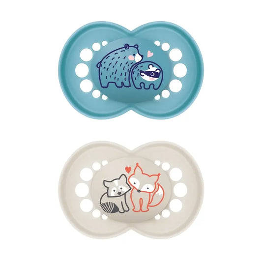 Mam Baby Sucette originale en silicone Bleu +6M, 2 unités