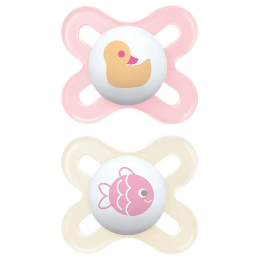 Mam Baby Soother Original Start Silicone Pastel Pink 0-2M, 2 unités