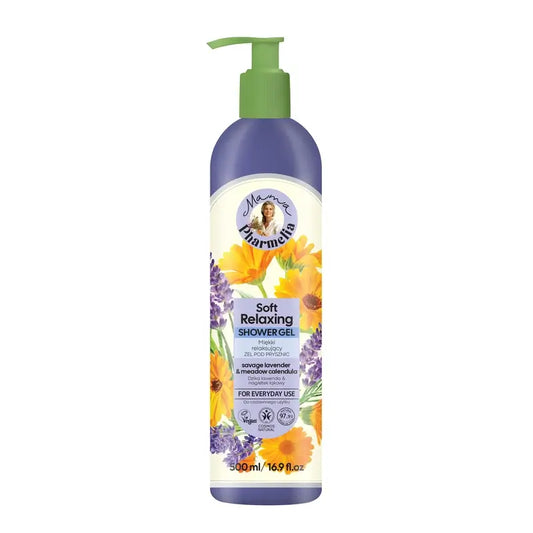 Mama Pharmelia Gel douche doux et relaxant à la lavande sauvage et au souci, 500 ml