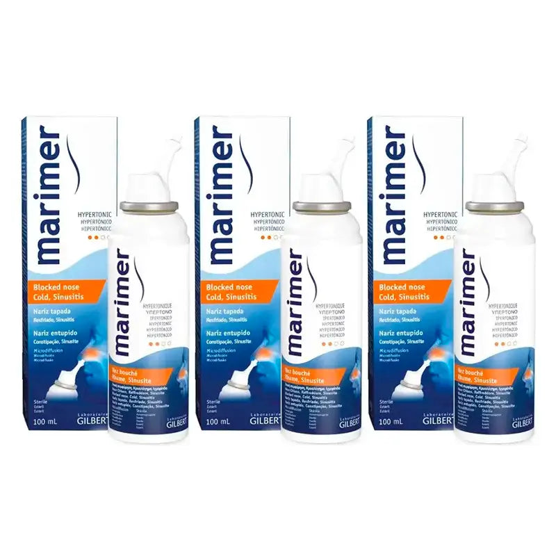 Marimer Seawater Hypertonic Nasal Spray, Pack 3 x 100Ml