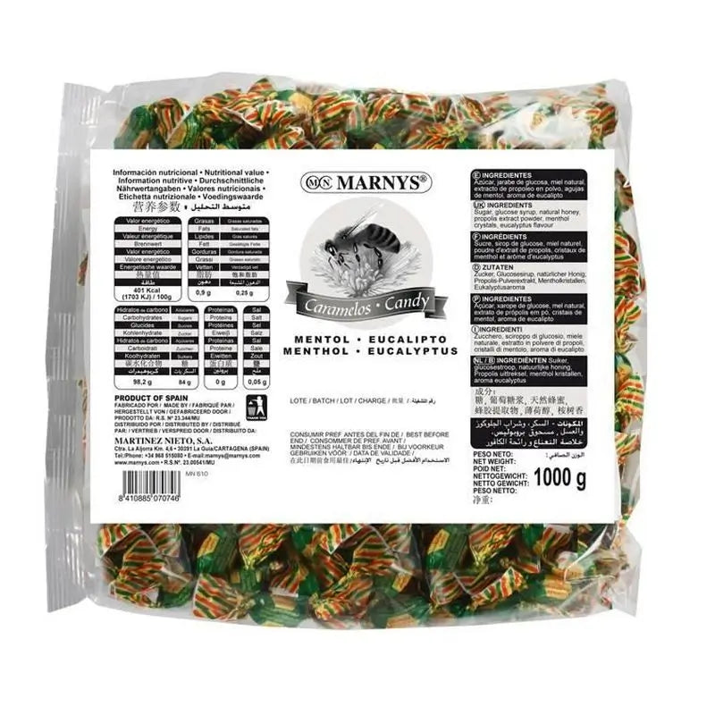 Marnys Caramel Miel Menthe Eucalyptus Propolis Eucalyptus , 1 kg