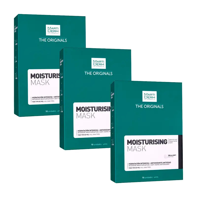 Martiderm Pack Masque Hydratant Hydratation Intensive, 3x10 unités