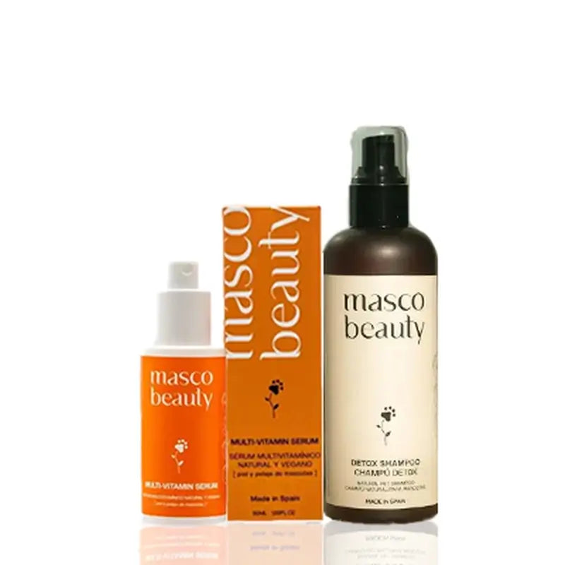 Masco Beauty Coat with Detox Shampoo 250 ml + Multivitamin Serum 50 ml pour chiens