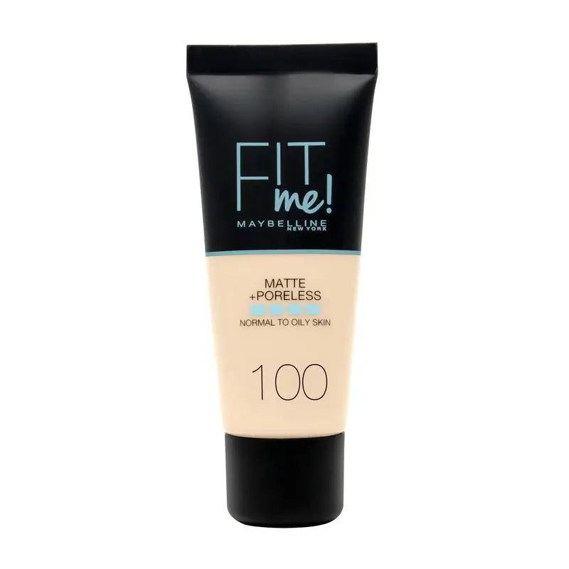 Maybelline New York Fit Me Matte & Refine Foundation Shade 100 Warm Ivory Adapté à la couleur et à la texture de votre peau Très léger - 30Ml