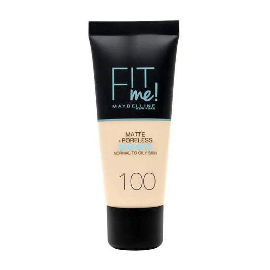 Maybelline New York Fit Me Matte & Refine Foundation Shade 100 Warm Ivory Adapté à la couleur et à la texture de votre peau Très léger - 30Ml